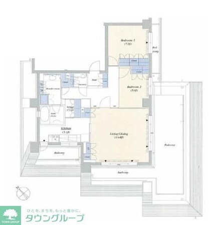 デュオフラッツ赤坂の物件間取画像
